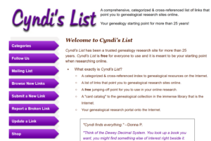 Cyndi's List homepage